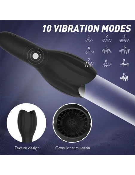 Masturbador woodblock - recargable - 10 funciones - silicona | S-hande | Masturbadores