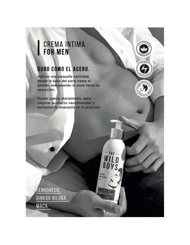 Wild boys crema intima for men con fenogreco glinkgo y maca 250grs | Sexitive | Estimula pene