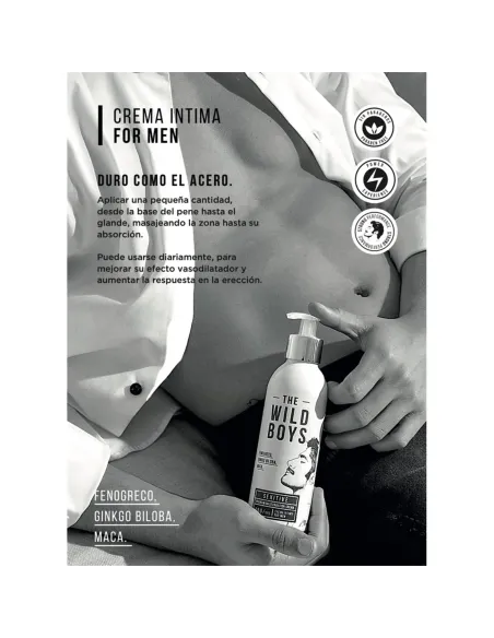 Wild boys crema intima for men con fenogreco glinkgo y maca 250grs | Sexitive | Estimula pene