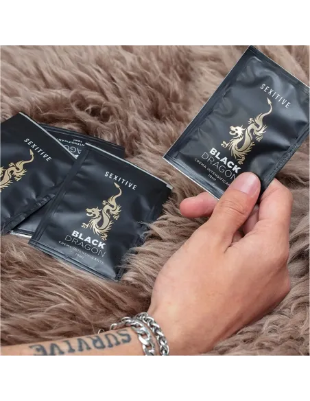 Pack pouch crema intensificante black dragon 5 unidades | Sexitive | Estimula pene