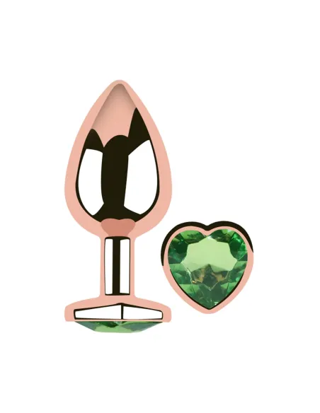 Anal plug heart love rose metal small dark green | Infarta toys | Plugs