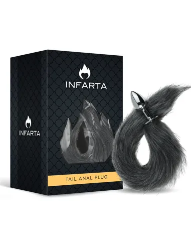 Anal plug tail metal small black | Infarta toys | Plugs
