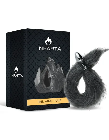 Anal plug tail metal small black | Infarta toys | Plugs