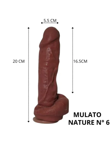 Nature mulato n 6 - 20 x 5.5 cm - introducibles 16.5cm - | Caiman | Dildos macizos
