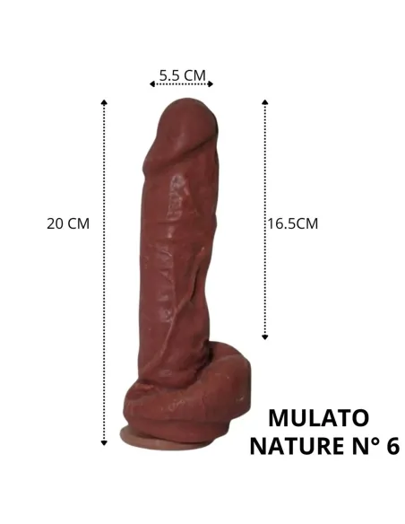 Nature mulato n 6 - 20 x 5.5 cm - introducibles 16.5cm - | Caiman | Dildos macizos