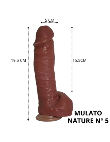 Nature mulato n 5 - 19.5 x 5 cm - introducibles 15.5cm - | Caiman | Dildos macizos