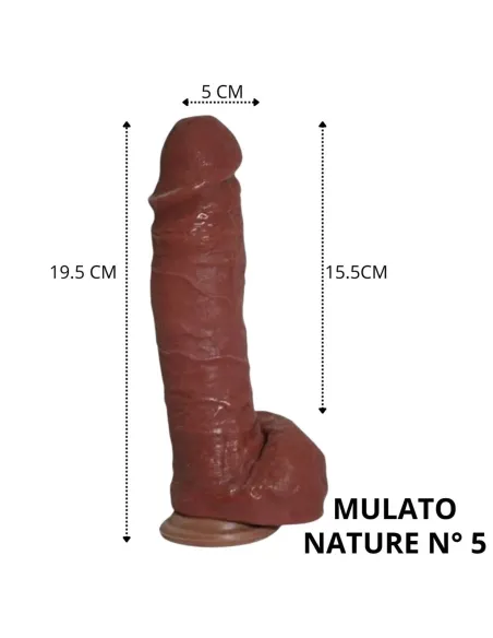 Nature mulato n 5 - 19.5 x 5 cm - introducibles 15.5cm - | Caiman | Dildos macizos