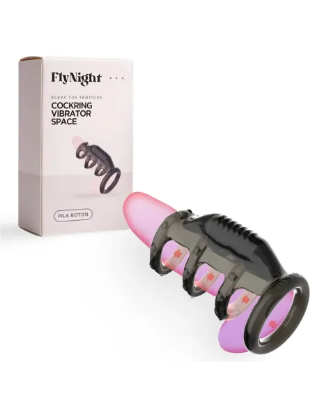 Cockring vibrator space negro / c9037 | Fly night | Anillos