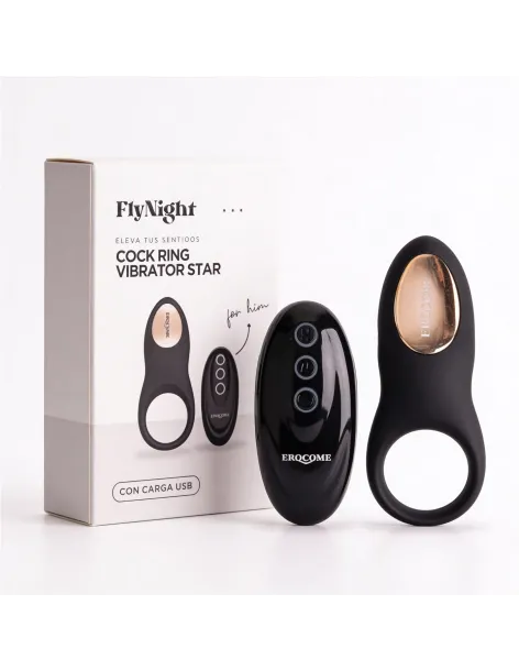 Cockring vibrator star negro / c9038 | Fly night | Anillos