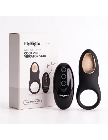 Cockring vibrator star negro / c9038 | Fly night | Anillos