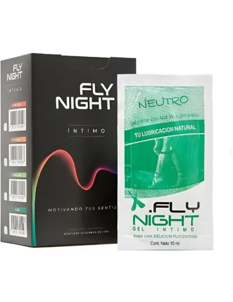 Caja x12 sachet gel neutro 10ml | Fly night | Intimos
