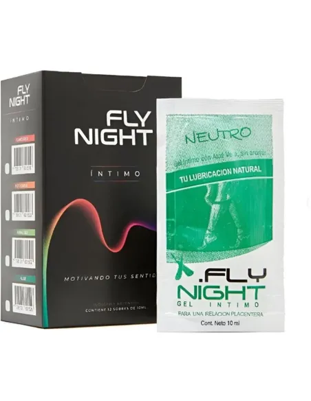 Caja x12 sachet gel neutro 10ml | Fly night | Intimos