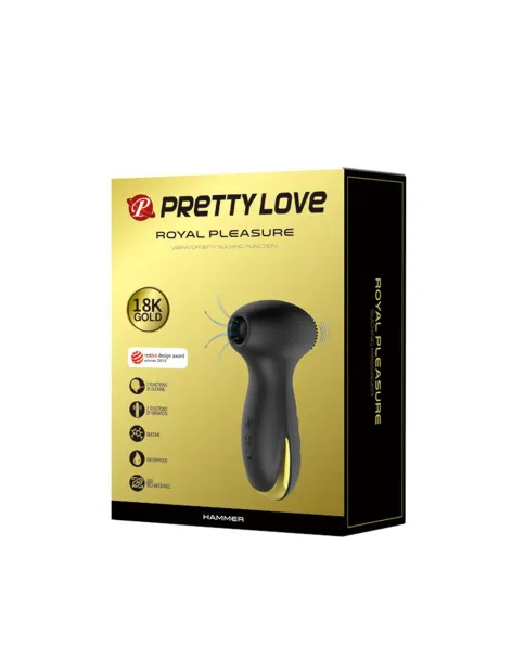 Succionador gold royal pleasure succionador de clitoris 7 funciones silicona usb recargable 13cm x 4cm | Pretty love | Succionad
