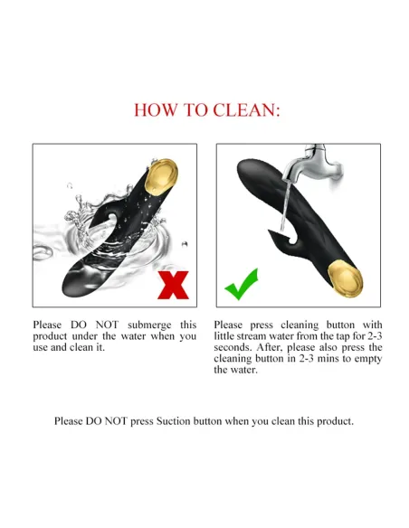 Vibrador gold royal pleasure succionador de clitoris 7 funciones silicona usb recargable 19cm x 3,6cm | Pretty love | Rabbits