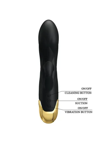 Vibrador gold royal pleasure succionador de clitoris 7 funciones silicona usb recargable 19cm x 3,6cm | Pretty love | Rabbits