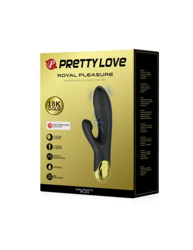 Vibrador gold royal pleasure succionador de clitoris 7 funciones silicona usb recargable 19cm x 3,3cm | Pretty love | Rabbits