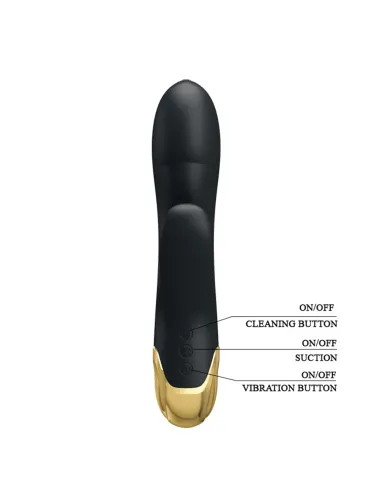 Vibrador gold royal pleasure succionador de clitoris 7 funciones silicona usb recargable 19cm x 3,3cm | Pretty love | Rabbits