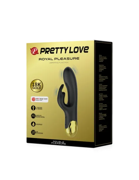 Vibrador gold royal pleasure doble estimulación con 7 funciones en silicona líquida usb recargable | Pretty love | Rabbits