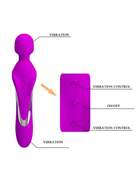 Masajeador vibrador murray recargable usb 7 funciones 23cm x 5cm | Pretty love | Masajeadores