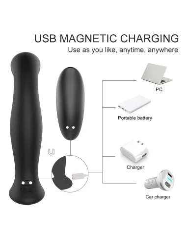 Vibrador jelly prostata anal - control remoto - 9 funciones - recargable - 13cm x 8cm | S-hande | Punto g