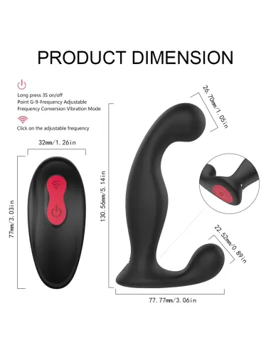 Vibrador jelly prostata anal - control remoto - 9 funciones - recargable - 13cm x 8cm | S-hande | Punto g