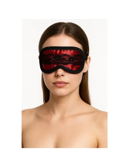 Antifaz de raso y puntillas en rojo pasión | Infarta fetish | Máscaras y antifaces