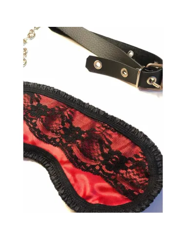 Antifaz de raso y puntillas en rojo pasión | Infarta fetish | Máscaras y antifaces