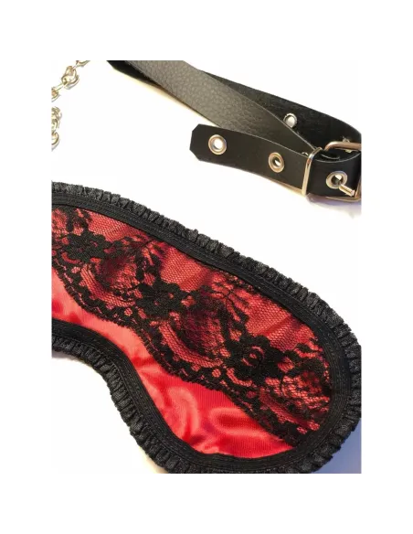 Antifaz de raso y puntillas en rojo pasión | Infarta fetish | Máscaras y antifaces