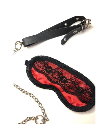 Antifaz de raso y puntillas en rojo pasión | Infarta fetish | Máscaras y antifaces