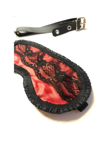 Antifaz de raso y puntillas en rojo pasión | Infarta fetish | Máscaras y antifaces