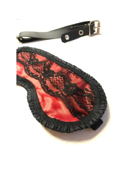 Antifaz de raso y puntillas en rojo pasión | Infarta fetish | Máscaras y antifaces