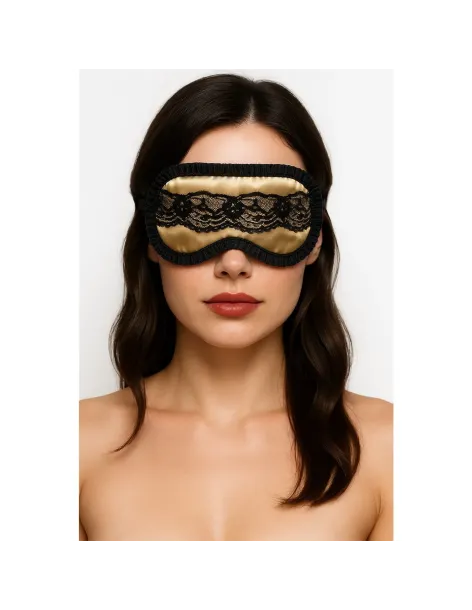 Antifaz de raso y puntillas en champagne | Infarta fetish | Descuentos y promociones