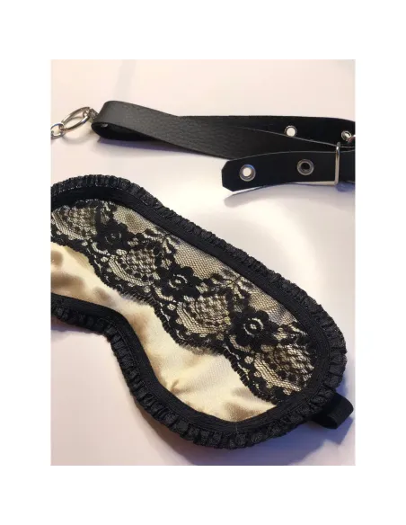 Antifaz de raso y puntillas en champagne | Infarta fetish | Descuentos y promociones