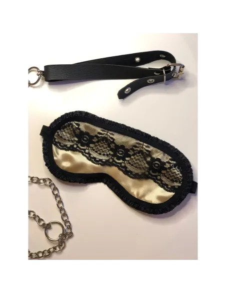 Antifaz de raso y puntillas en champagne | Infarta fetish | Descuentos y promociones