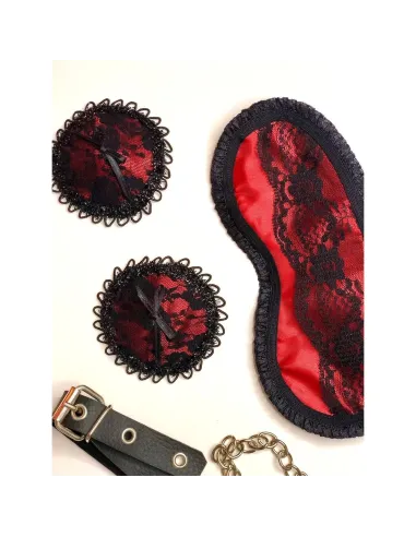 Atractivas pezoneras de raso y puntillas en rojo pasión | Infarta fetish | Descuentos y promociones