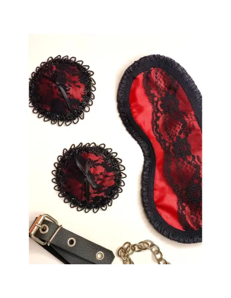 Atractivas pezoneras de raso y puntillas en rojo pasión | Infarta fetish | Descuentos y promociones