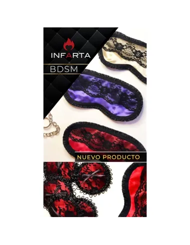 Antifaz y pezoneras de raso y puntilla color violeta -infarta sens- | Infarta fetish | Baby dolls