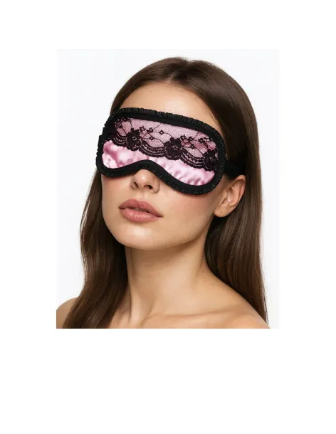 Antifaz de raso y puntillas en rosa | Infarta fetish | Descuentos y promociones