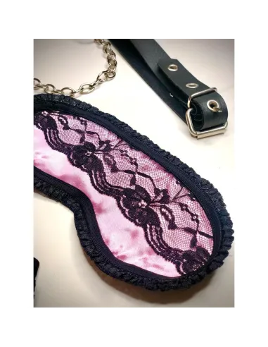 Antifaz de raso y puntillas en rosa | Infarta fetish | Descuentos y promociones
