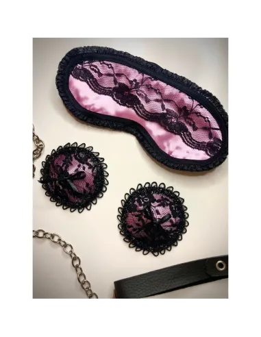 Antifaz de raso y puntillas en rosa | Infarta fetish | Descuentos y promociones