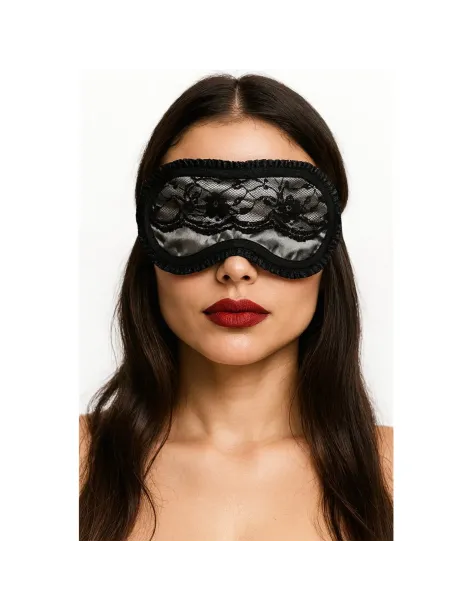 Reservado antifaz de raso y puntillas en peltre | Infarta fetish | Descuentos y promociones