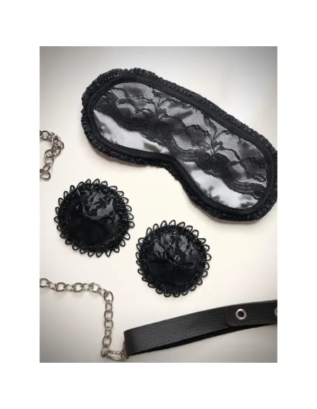 Reservado antifaz de raso y puntillas en peltre | Infarta fetish | Descuentos y promociones