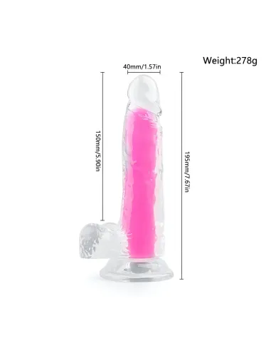 Dildo neonflux pink - brilla en la oscuridad | Infarta toys | Dildos macizos
