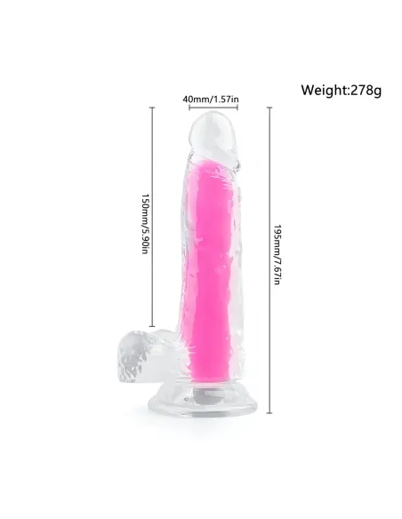 Dildo neonflux pink - brilla en la oscuridad | Infarta toys | Dildos macizos