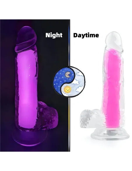 Dildo neonflux pink - brilla en la oscuridad | Infarta toys | Dildos macizos