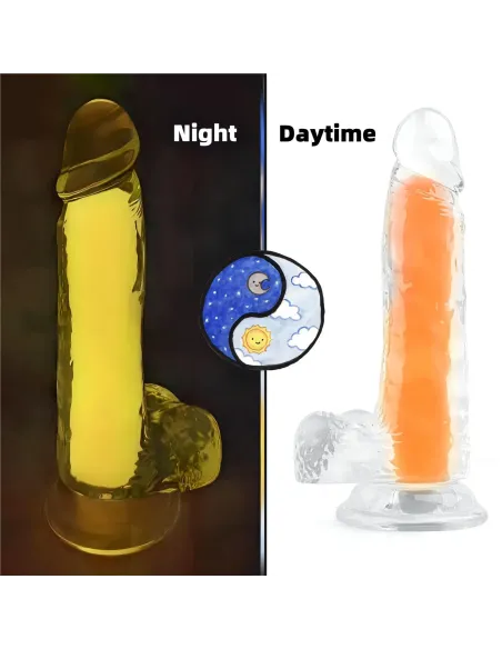 Dildo neonflux orange - brilla en la oscuridad | Infarta toys | Dildos macizos