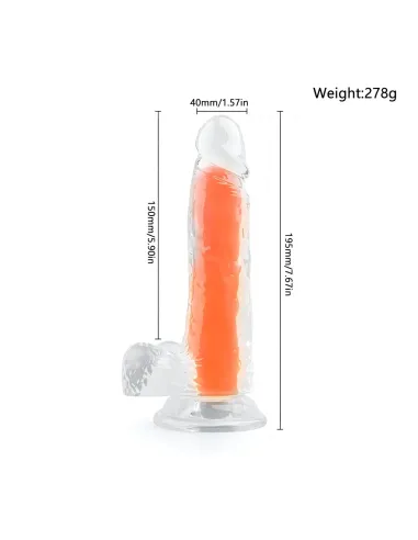 Dildo neonflux orange - brilla en la oscuridad | Infarta toys | Dildos macizos