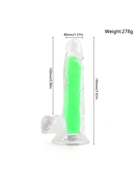 Dildo neonflux green - brilla en la oscuridad | Infarta toys | Dildos macizos