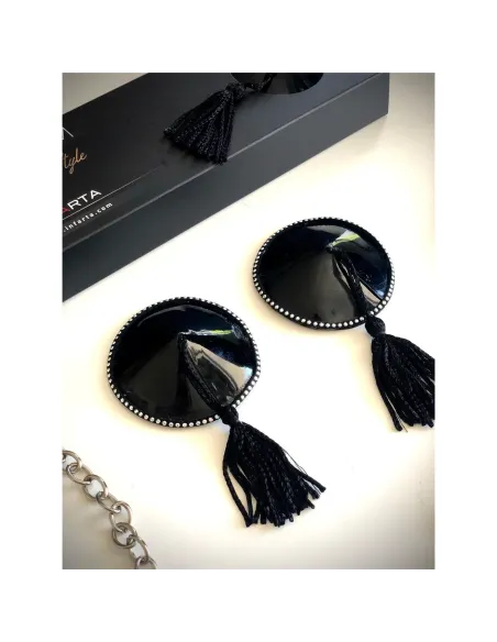 Acharoladas pezoneras sexy black con pompón ¡¡nuevas!! | Infarta fetish | Descuentos y promociones