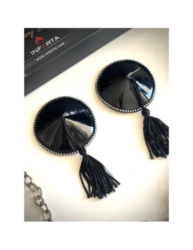 Acharoladas pezoneras sexy black con pompón ¡¡nuevas!! | Infarta fetish | Descuentos y promociones
